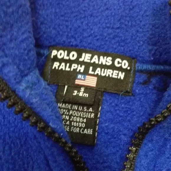 Ralph Lauren Blue Half Zip Jacket 3-6 Mo - Picture 4 of 6